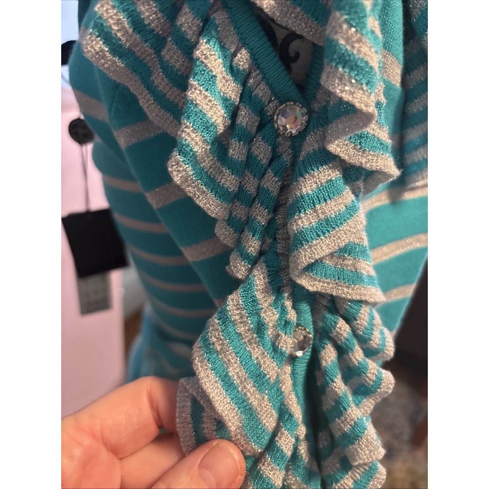 Belldini‎ Los Angeles Boutique NWT Teal And Silver  Sweater Sz Small. Mermaid. - Picture 3 of 12